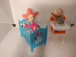 1997 Mattel Nickelodeon Rugrats Tommy's World Crib High Chair Aunt Pickles Used. Price: $16.00.