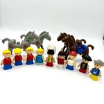 Vintage Unimax Lil Playmates Figures Horses Lot Western, Cowboy, Indian, Pirate Used. Price: $30.00.