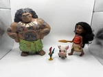 2015 Disney Moana Maui Hei Chicken Rooster Pua Pig 6 Pc Doll Set Hasbro Lot Used. Price: $12.60.