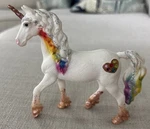 Schleich Bayala Rainbow Love Unicorn Mare Figure Heart Rhinestones Germany Used. Price: $11.99.