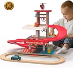 Wooden Toy Garage Playset With Elevator Ramp Track 4 Cars Kids 3+ New. Price: $74.64.