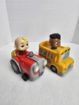 Vtech Cocomelon Go! Smart Wheels Vehicles Jj's Tractor And Cody's School Bus Used. Price: $22.25.