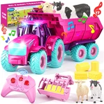 Funwee Rc Tractor Toy Set Light Sound Kids Farm Car Animal Trailer Wheels New. Price: $45.96.