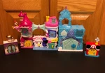 Disney Doorables Mega Stack Playset Belle Book Shop Mad Hatter Tea Elsa Ice Rink Used. Price: $65.00.