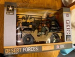 Us Army 11 Piece Desert Forces Playset Off Road Vehicle - Weapons Tools Soldiers New. Price: $17.50.